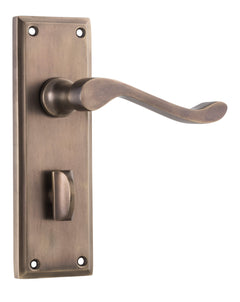 Camden Lever - Long Backplate Antique Brass / Privacy | Privacy