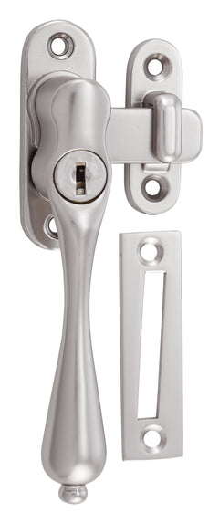Locking Casement Fastener - Left Hand Matt Black