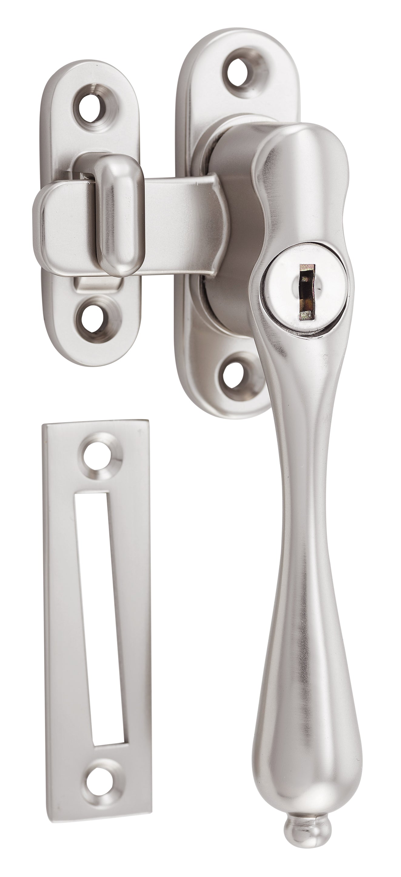 Locking Casement Fastener - Right Hand Satin Nickel