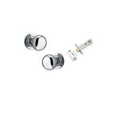 Cambridge Knob - Round Rose Passage Kit Chrome Plated / Solid Brass