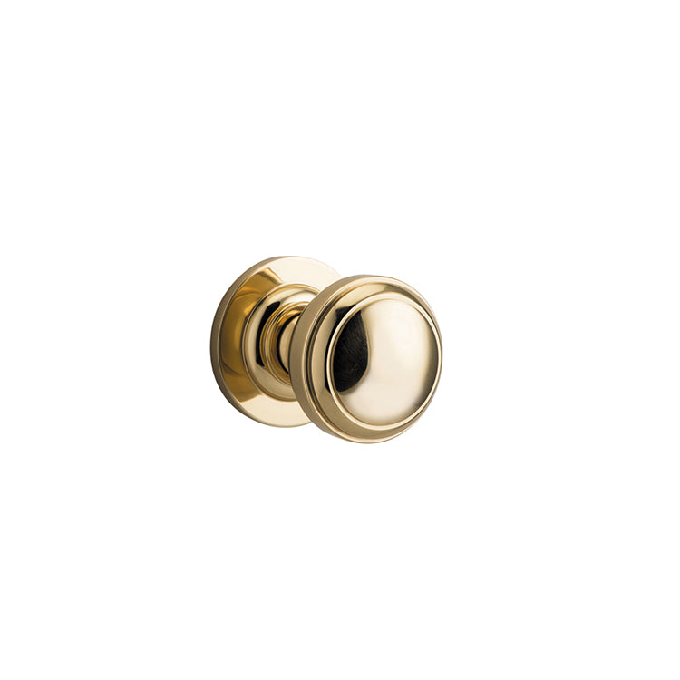 Paddington Knob - Round Rose Polished Brass / Solid Brass