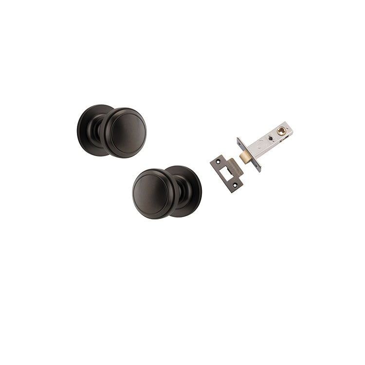 Paddington Knob - Round Rose Passage Kit Antique Brass / Solid Brass