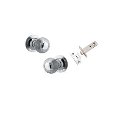 Guildford Knob - Round Rose Passage Kit Chrome Plated / Solid Brass