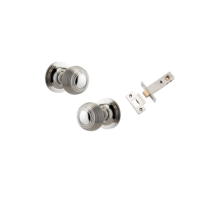 Guildford Knob - Round Rose Passage Kit Polished Nickel / Solid Brass
