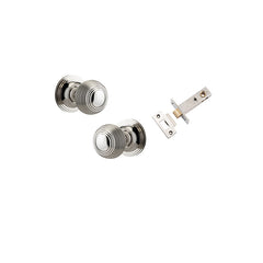 Guildford Knob - Round Rose Passage Kit Polished Nickel / Solid Brass