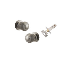 Guildford Knob - Round Rose Passage Kit Satin Nickel / Solid Brass