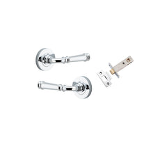 Verona Lever - Round Rose (Inbuilt Privacy) Chrome Plated / Solid Brass