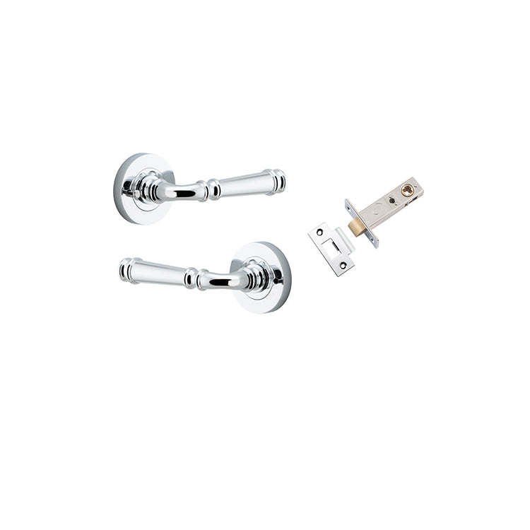 Verona Lever - Round Rose (Inbuilt Privacy) Chrome Plated / Solid Brass