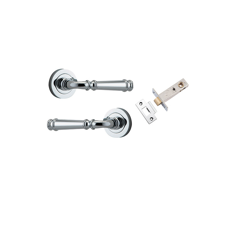 Verona Lever - Round Rose Passage Kit Chrome Plated / Solid Brass