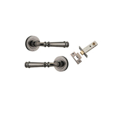 Verona Lever - Round Rose Passage Kit Rumbled Nickel / Solid Brass