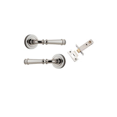 Verona Lever - Round Rose Passage Kit Polished Nickel / Solid Brass