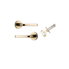 Annecy Lever - Round Rose Passage Kit Polished Brass / Solid Brass