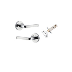 Annecy Lever - Round Rose (Inbuilt Privacy) Chrome Plated / Solid Brass