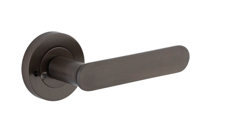 Bronte Lever - Round Rose Privacy Kit (Inbuilt Privacy) Antique Brass / Solid Brass
