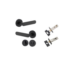 Bronte Lever - Round Rose Privacy Kit with Separate Privacy Turn Matt Black / Solid Brass