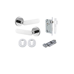Bronte Lever - Round Rose Entrance Kit with High Security Lock Chrome Plated / Solid Brass