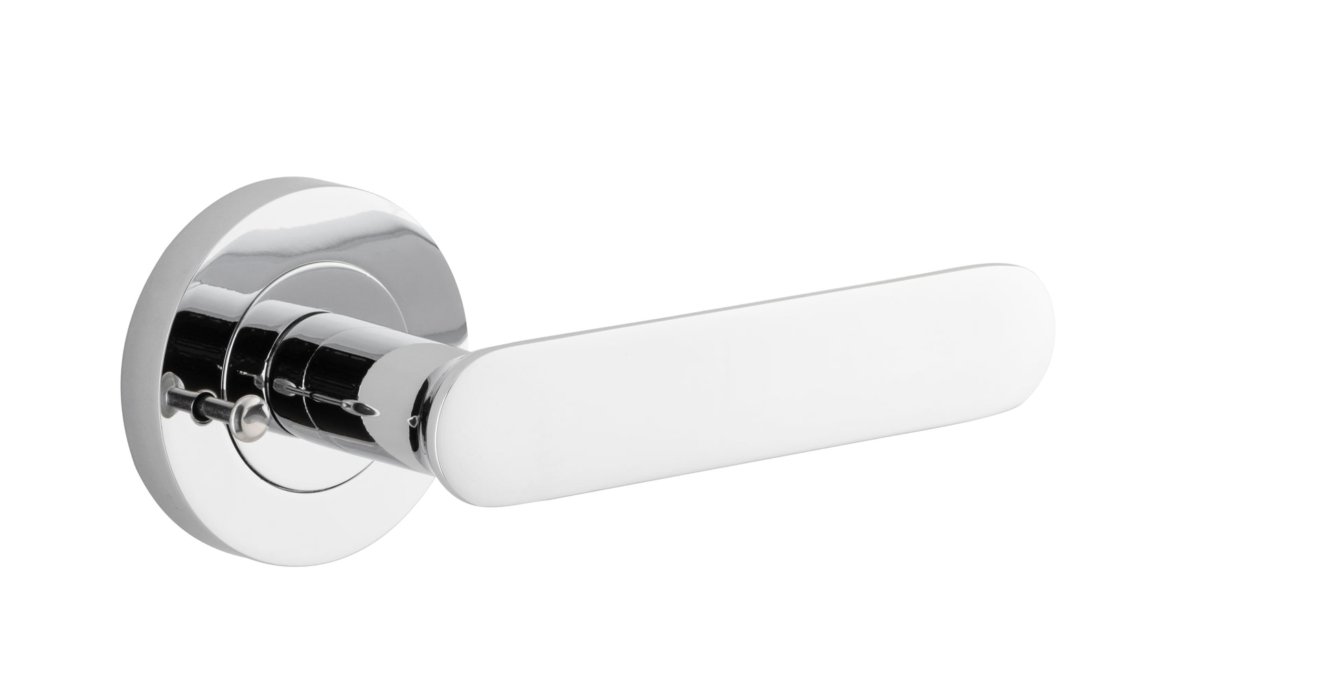 Bronte Lever - Round Rose Privacy Kit (Inbuilt Privacy) Chrome Plated / Solid Brass
