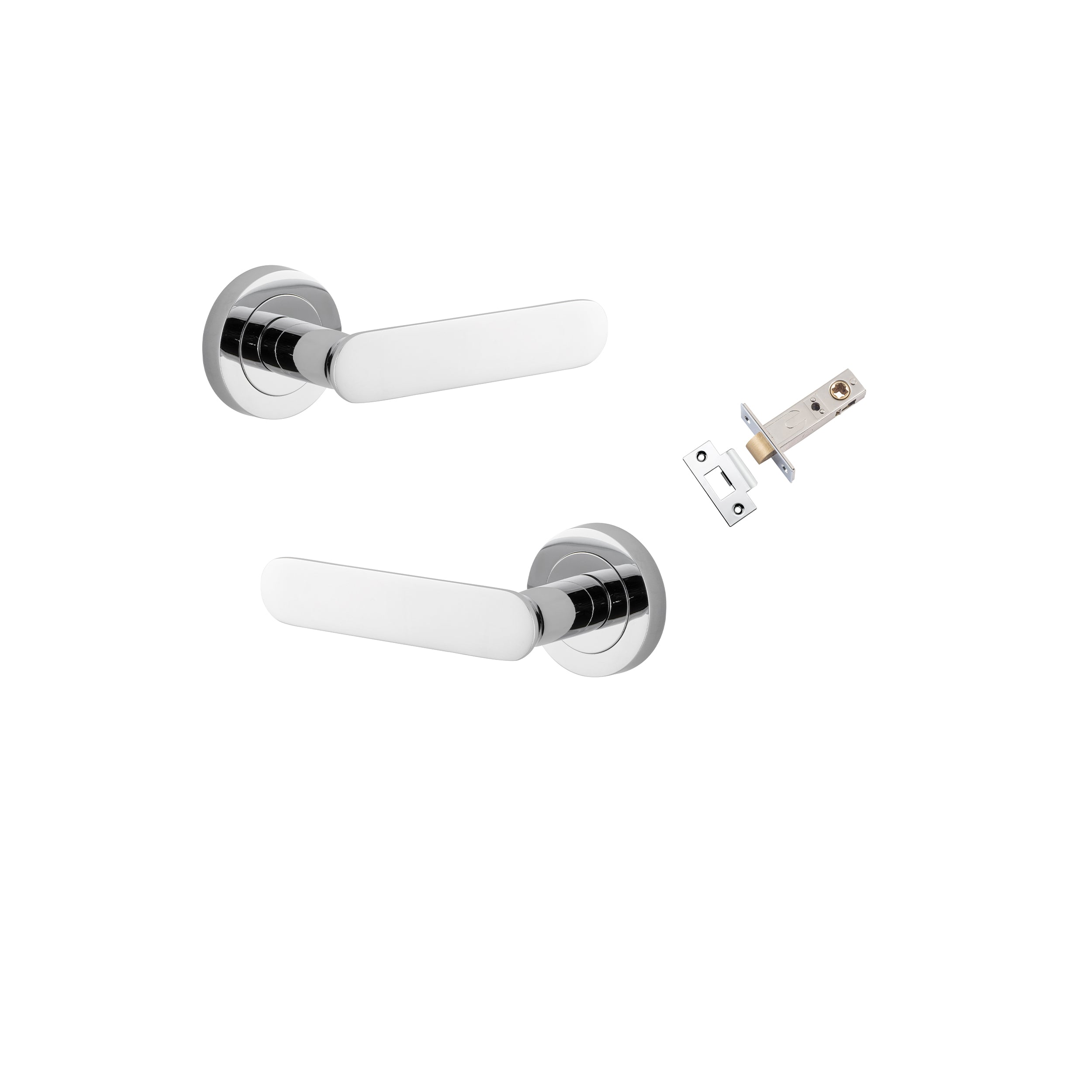 Bronte Lever - Round Rose Passage Kit Chrome Plated / Solid Brass