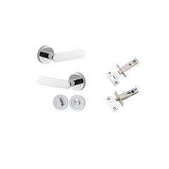 Bronte Lever - Round Rose Privacy Kit with Separate Privacy Turn Chrome Plated / Solid Brass