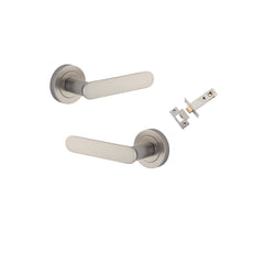 Bronte Lever - Round Rose Passage Kit Satin Nickel / Solid Brass