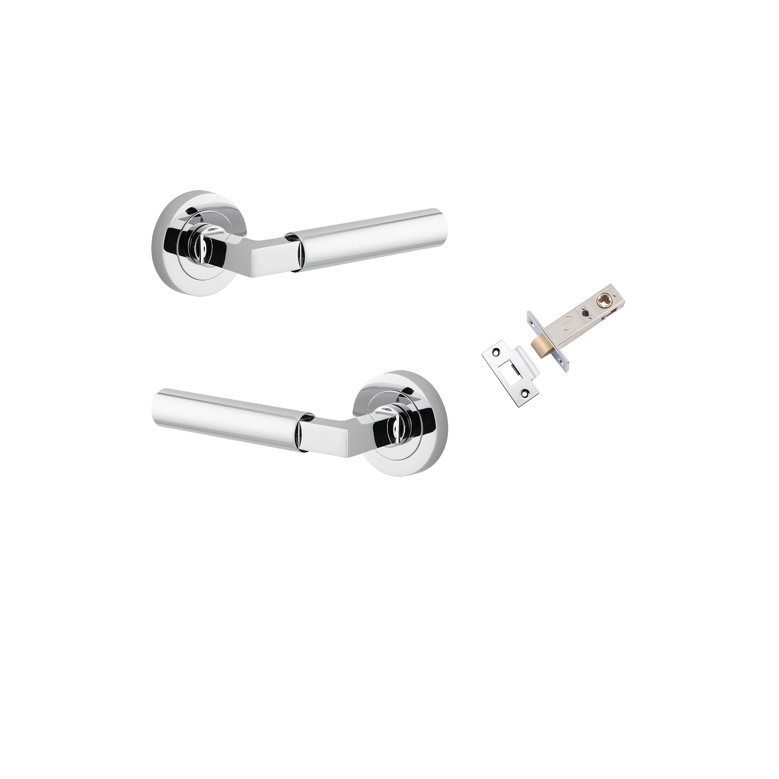 Berlin Lever - Round Rose Passage Kit Chrome Plated / Solid Brass