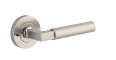 Berlin Lever - Round Rose Privacy Kit (Inbuilt Privacy) Satin Nickel / Solid Brass