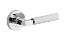 Brunswick Lever - Round Rose Privacy Kit (Inbuilt Privacy) Chrome Plated / Solid Brass