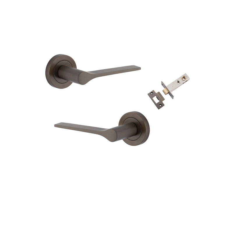 Como Lever - Round Rose Passage Kit Antique Brass / Solid Brass