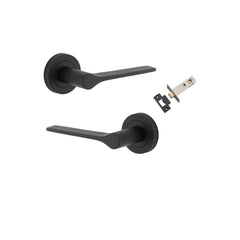 Como Lever - Round Rose Passage Kit Matt Black / Solid Brass