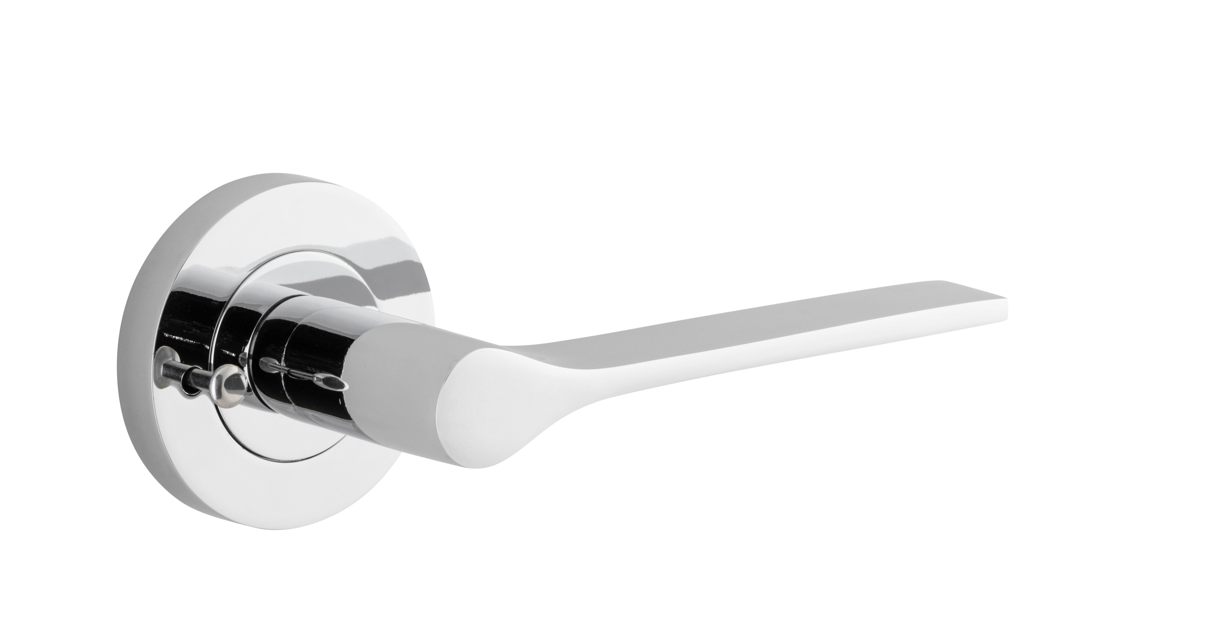 Como Lever - Round Rose Privacy Kit (Inbuilt Privacy) Chrome Plated / Solid Brass