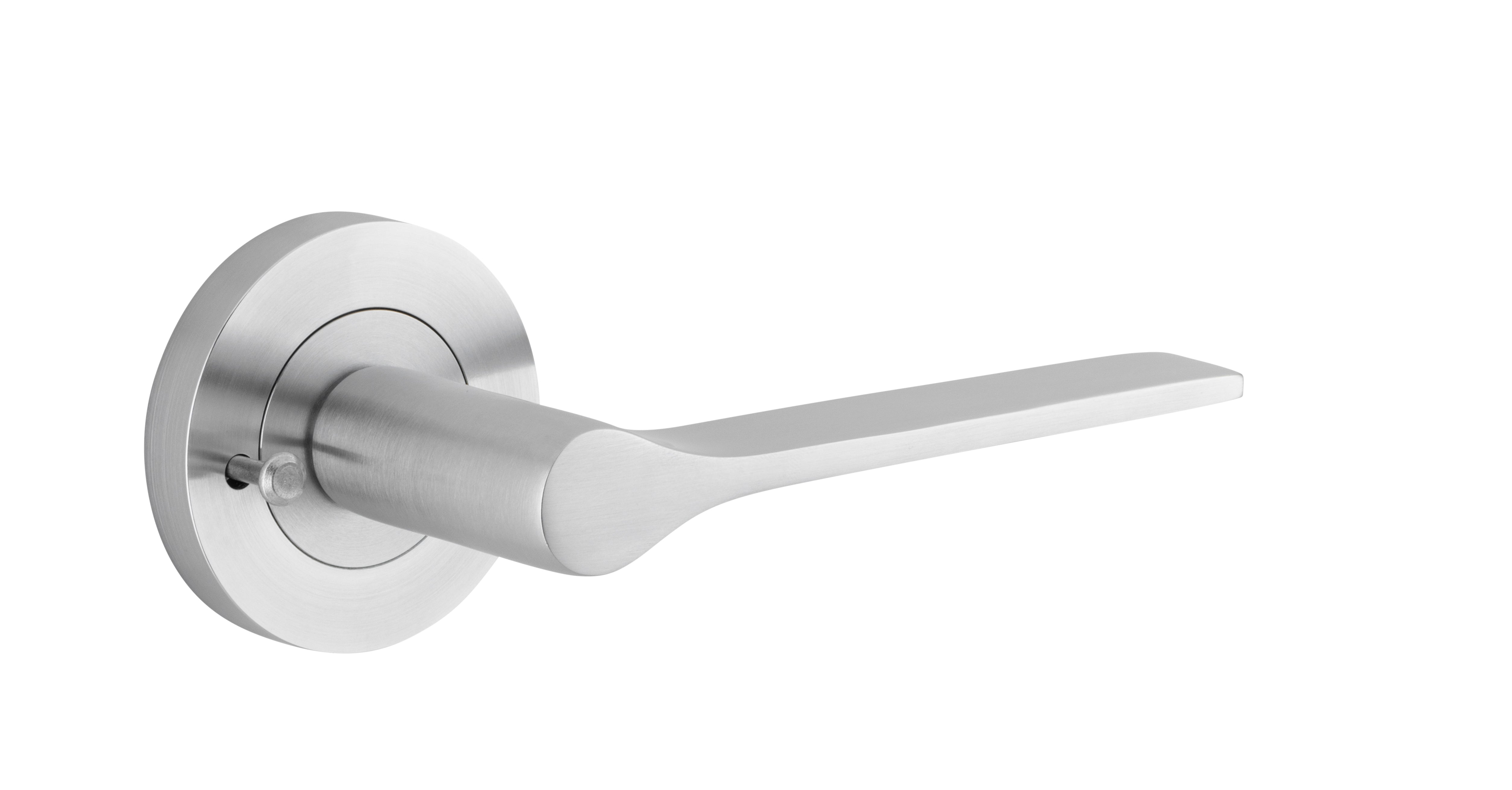 Como Lever - Round Rose Privacy Kit (Inbuilt Privacy) Satin Chrome / Solid Brass