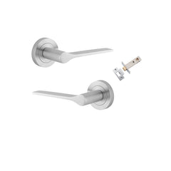 Como Lever - Round Rose Passage Kit Satin Chrome / Solid Brass