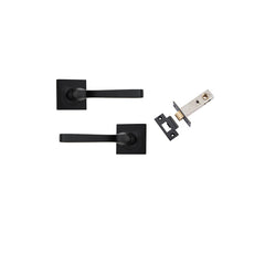 Annecy Lever - Square Rose Passage Kit Matt Black / Solid Brass