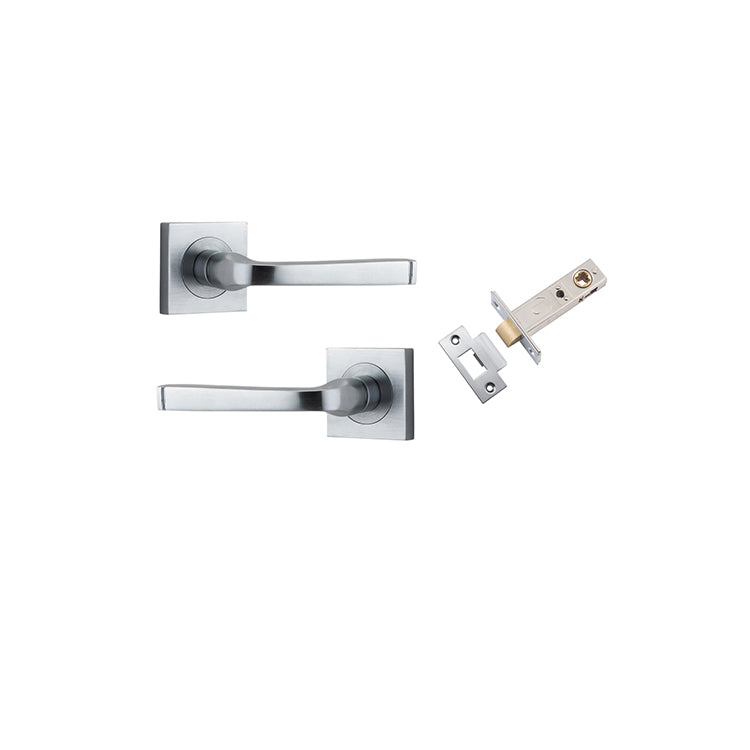 Annecy Lever - Square Rose Passage Kit Satin Chrome / Solid Brass