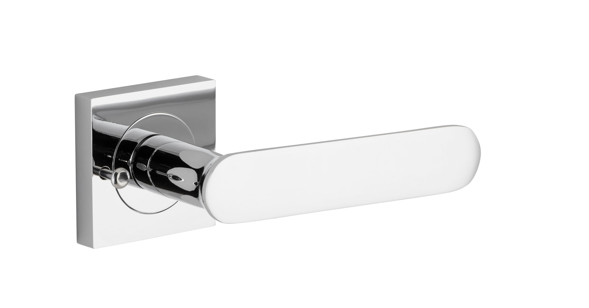 Bronte Lever - Square Rose Privacy Kit (Inbuilt Privacy) Chrome Plated / Solid Brass