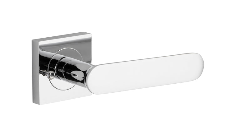 Bronte Lever - Square Rose Privacy Kit (Inbuilt Privacy) Chrome Plated / Solid Brass