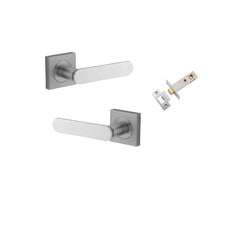 Bronte Lever - Square Rose Passage Kit Satin Chrome / Solid Brass