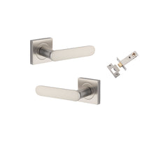 Bronte Lever - Square Rose Passage Kit Satin Nickel / Solid Brass