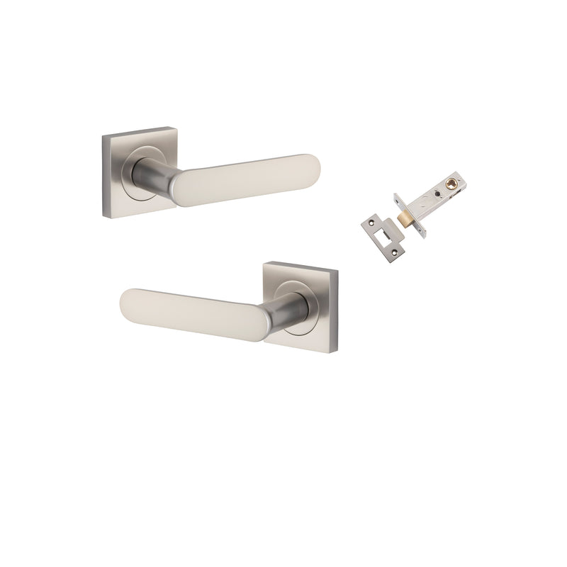 Bronte Lever - Square Rose Passage Kit Satin Nickel / Solid Brass