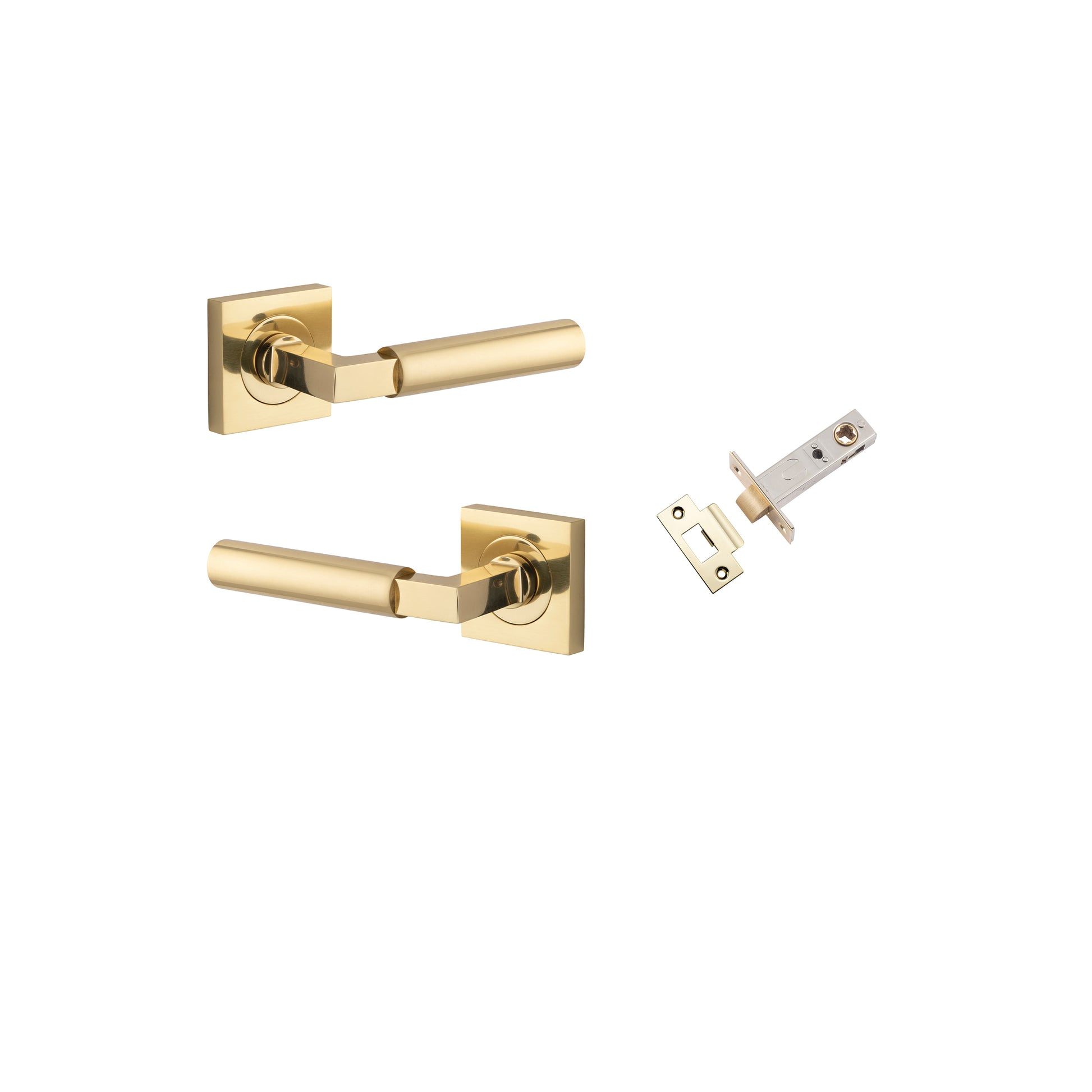 Berlin Lever - Square Rose Passage Kit Polished Brass / Solid Brass