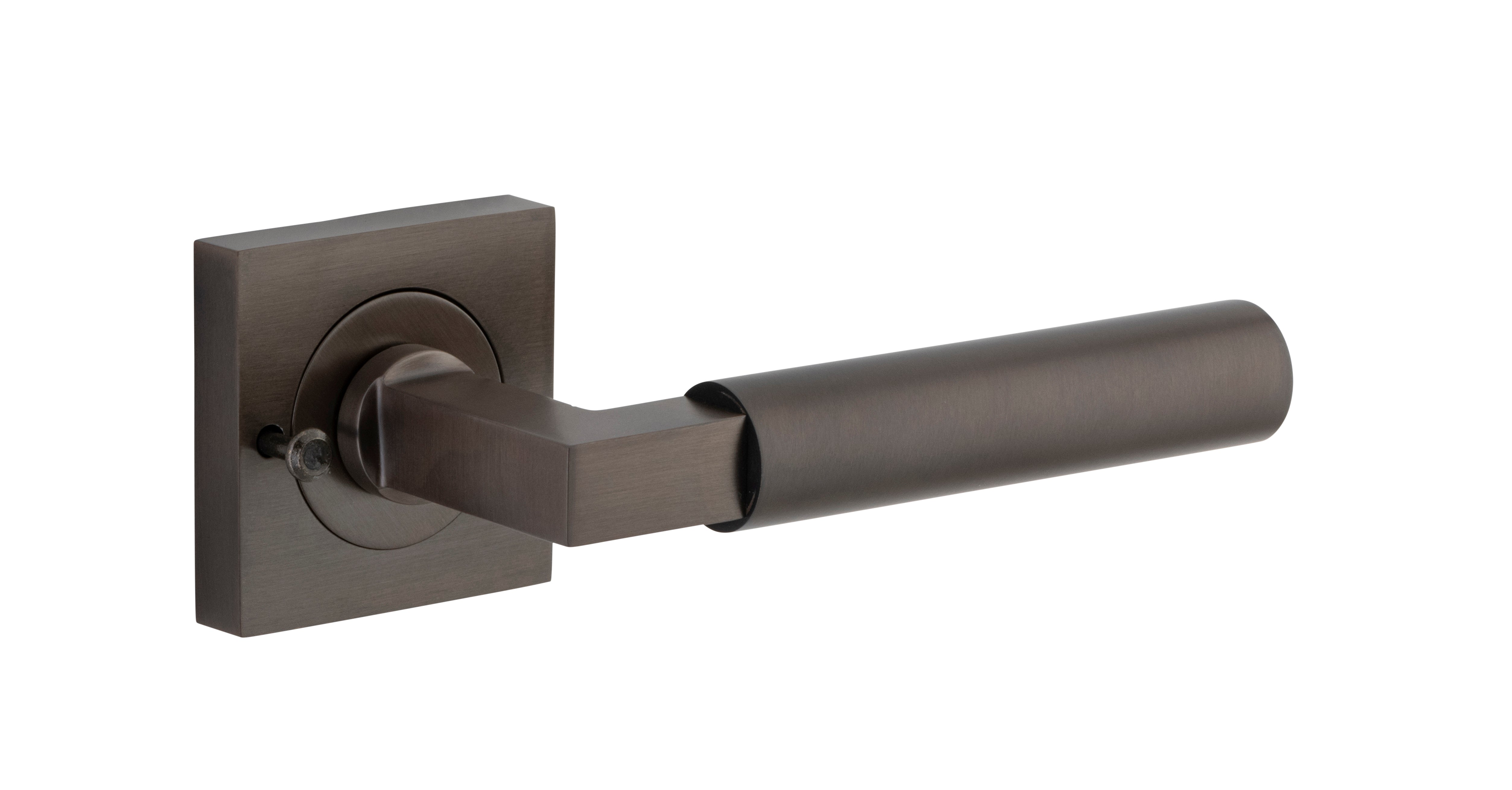 Berlin Lever - Square Rose Privacy Kit (Inbuilt Privacy) Antique Brass / Solid Brass