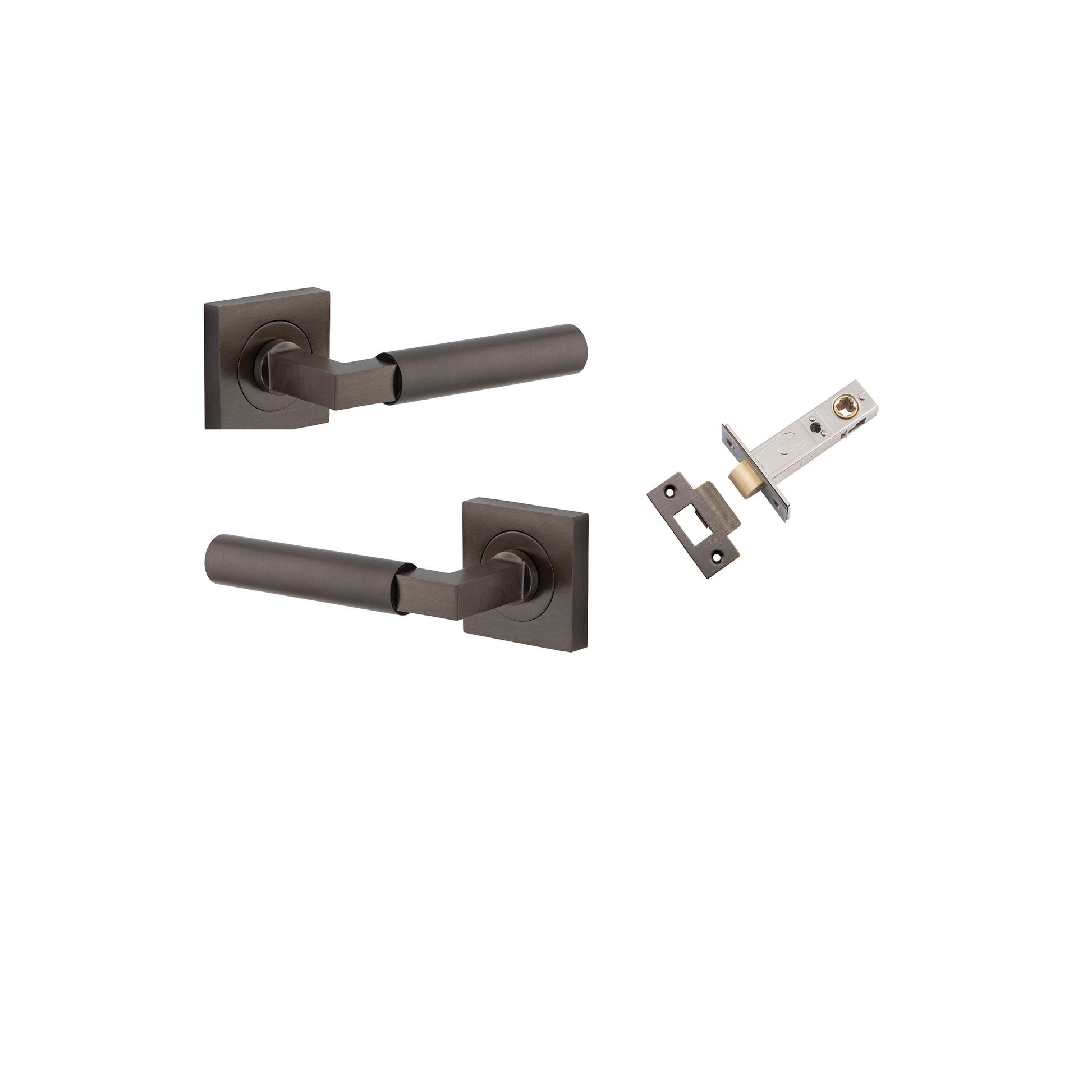 Berlin Lever - Square Rose Passage Kit Antique Brass / Solid Brass