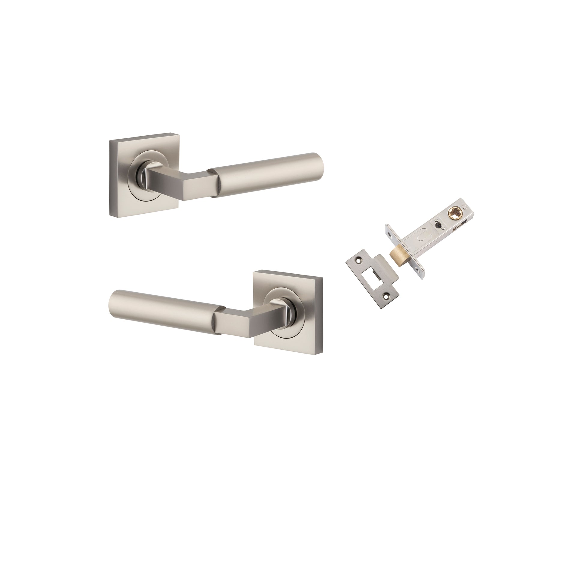 Berlin Lever - Square Rose Passage Kit Satin Nickel / Solid Brass