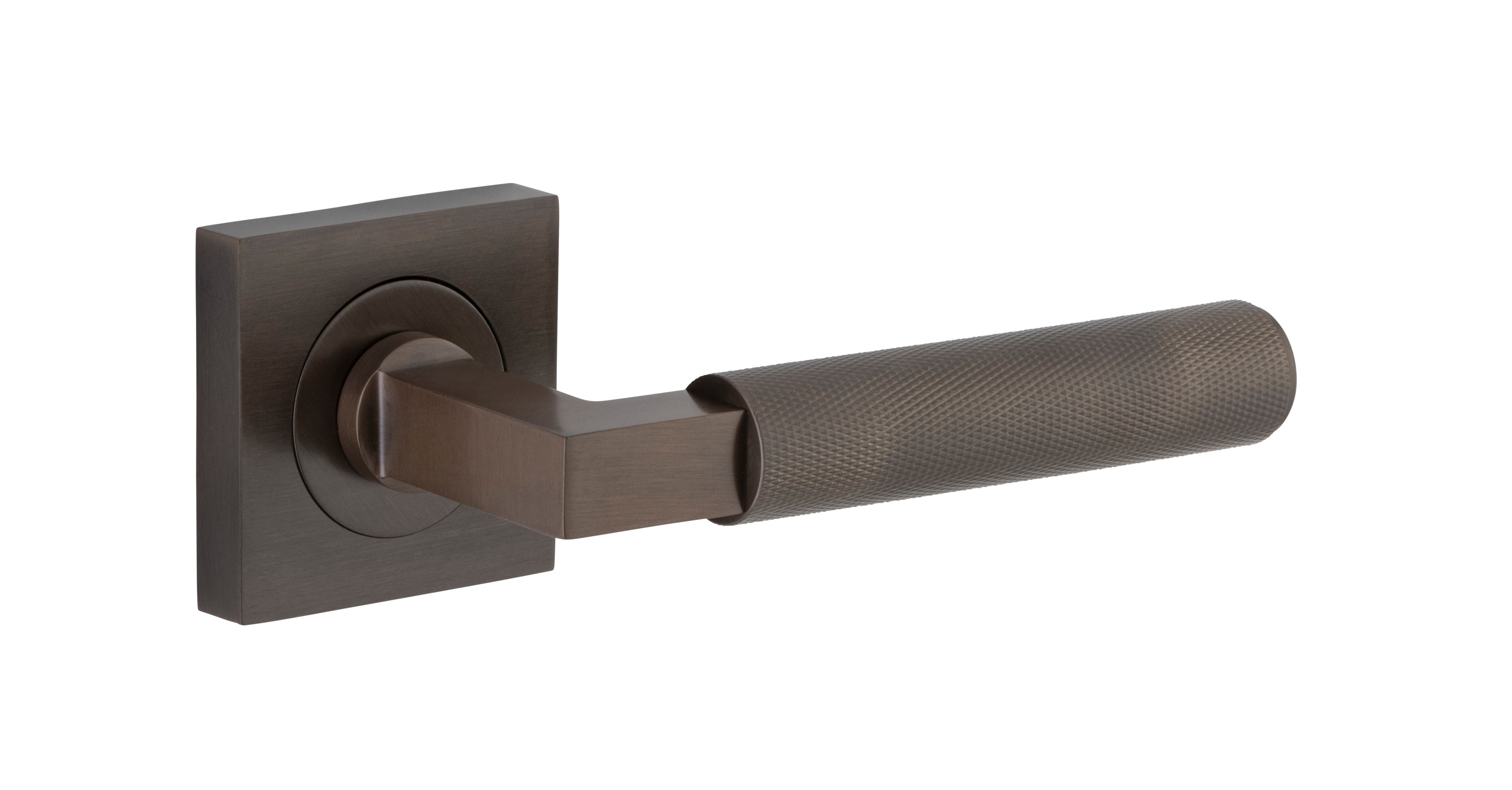 Brunswick Lever - Square Rose Antique Brass