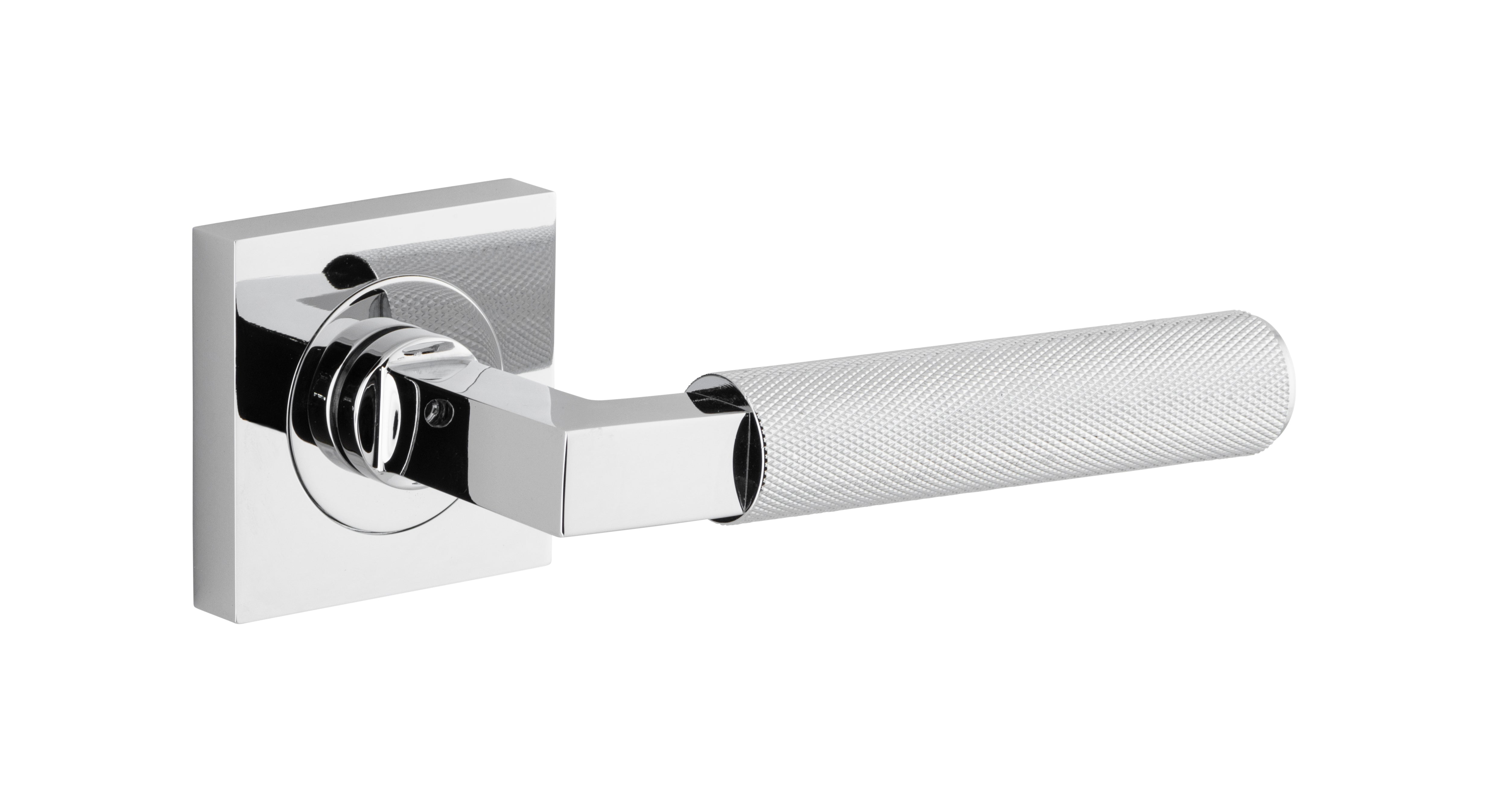 Brunswick Lever - Square Rose Chrome Plated