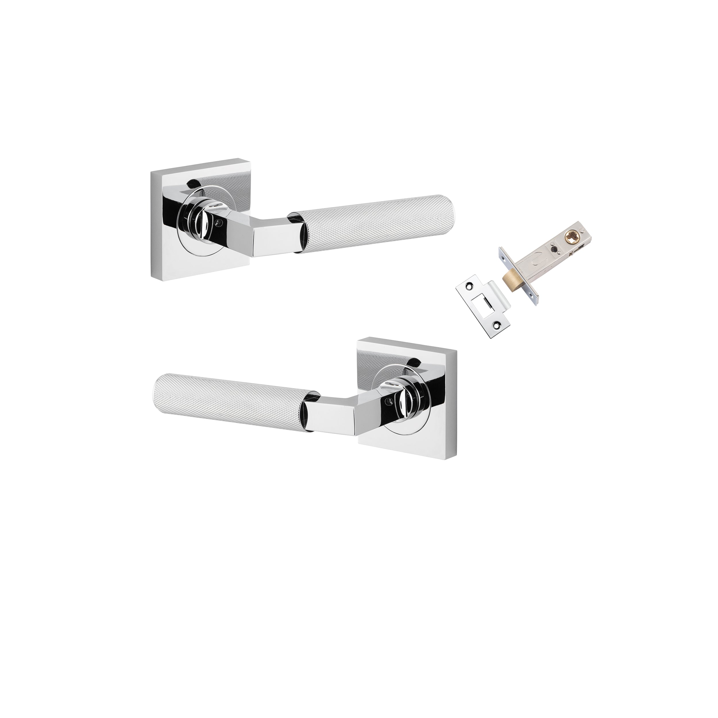 Brunswick Lever - Square Rose Passage Kit Chrome Plated / Solid Brass