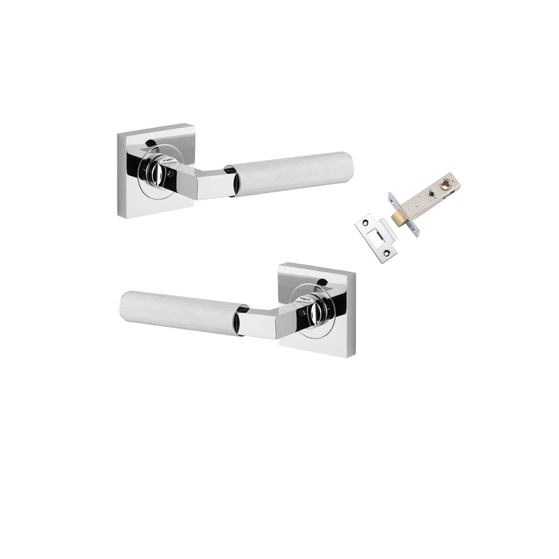 Brunswick Lever - Square Rose Passage Kit Chrome Plated / Solid Brass
