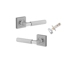 Brunswick Lever - Square Rose Passage Kit Satin Chrome / Solid Brass
