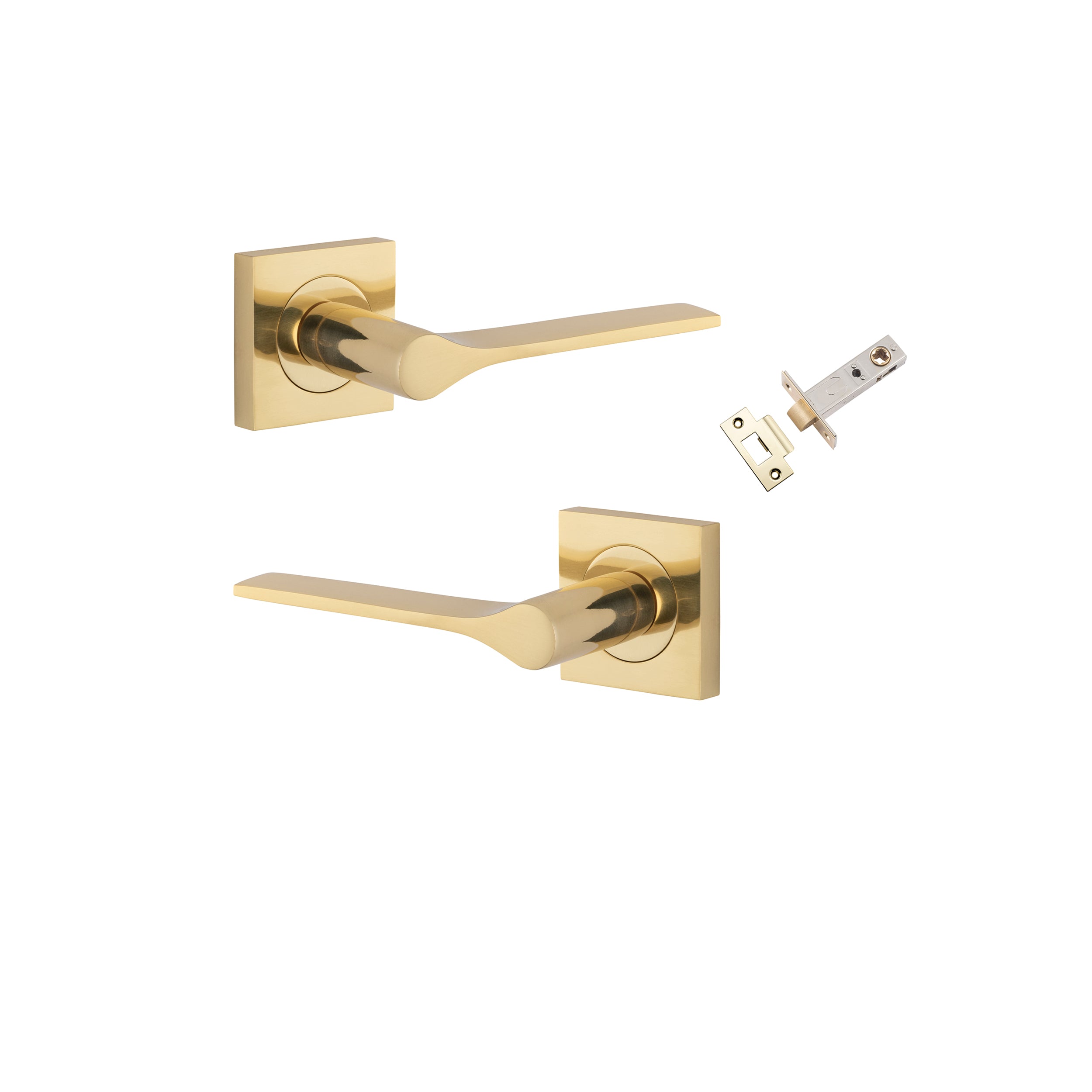 Como Lever - Square Rose Passage Kit Polished Brass / Solid Brass