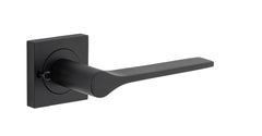 Como Lever - Square Rose Privacy Kit (Inbuilt Privacy) Matt Black / Solid Brass